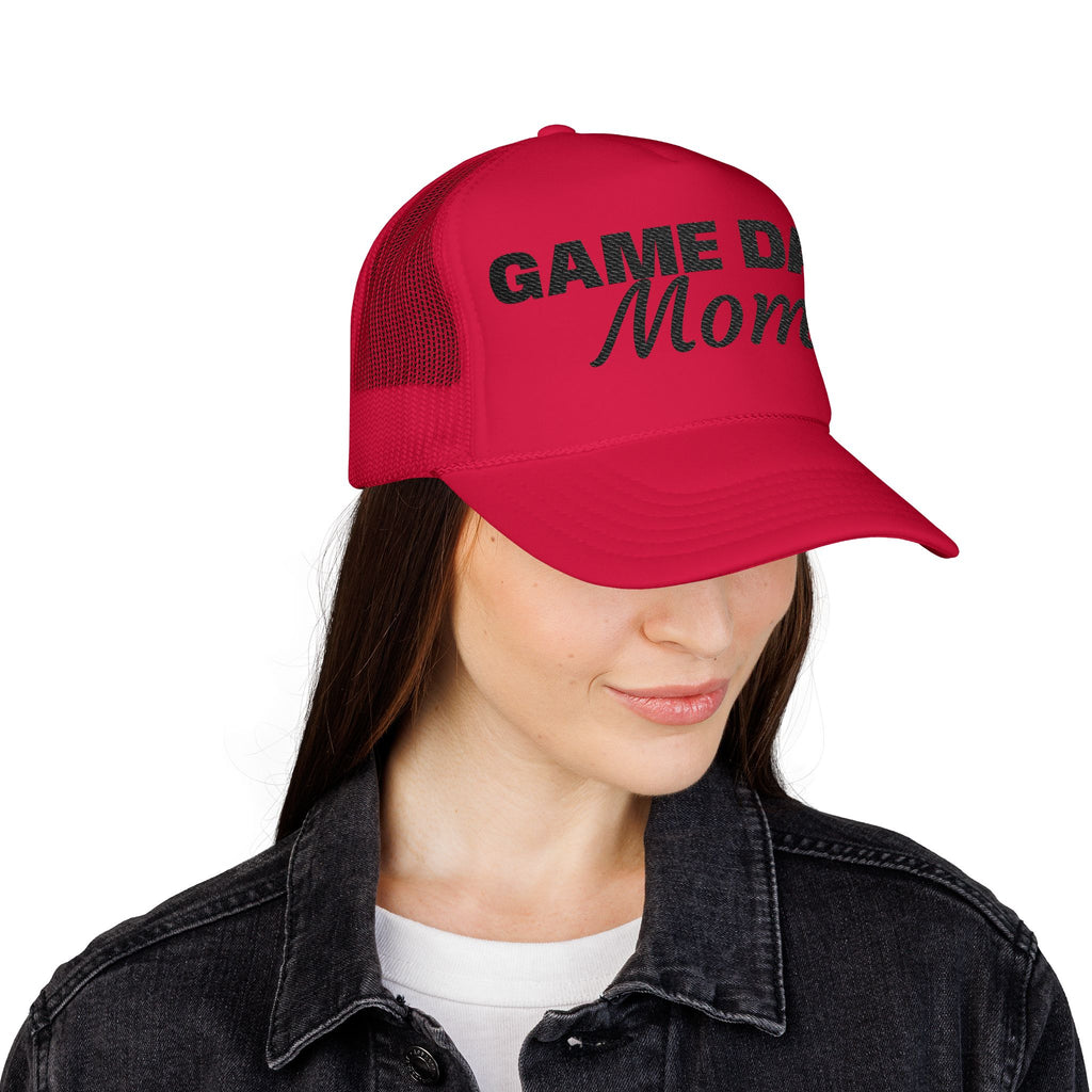 Game Day Mom Trucker Hat — Mesh Foam Baseball Cap for Sports Moms