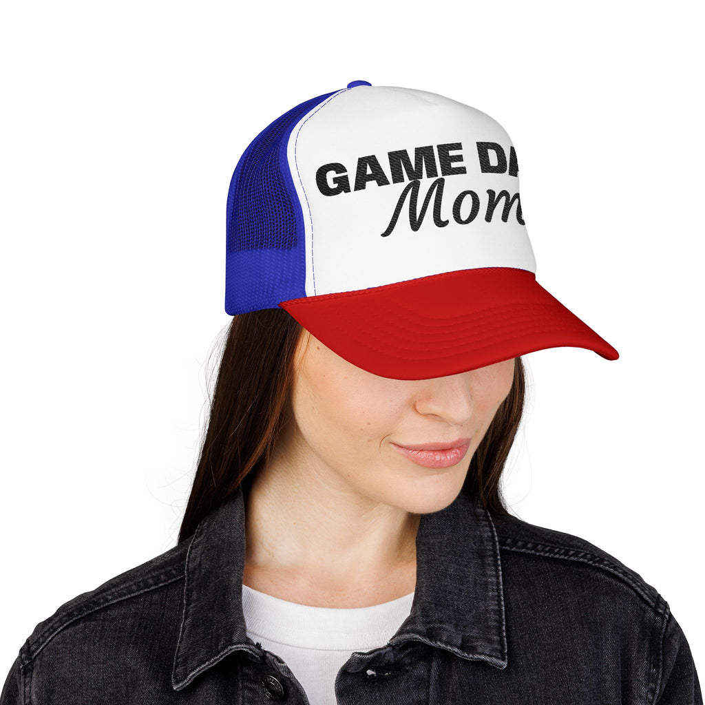 Game Day Mom Trucker Hat — Mesh Foam Baseball Cap for Sports Moms