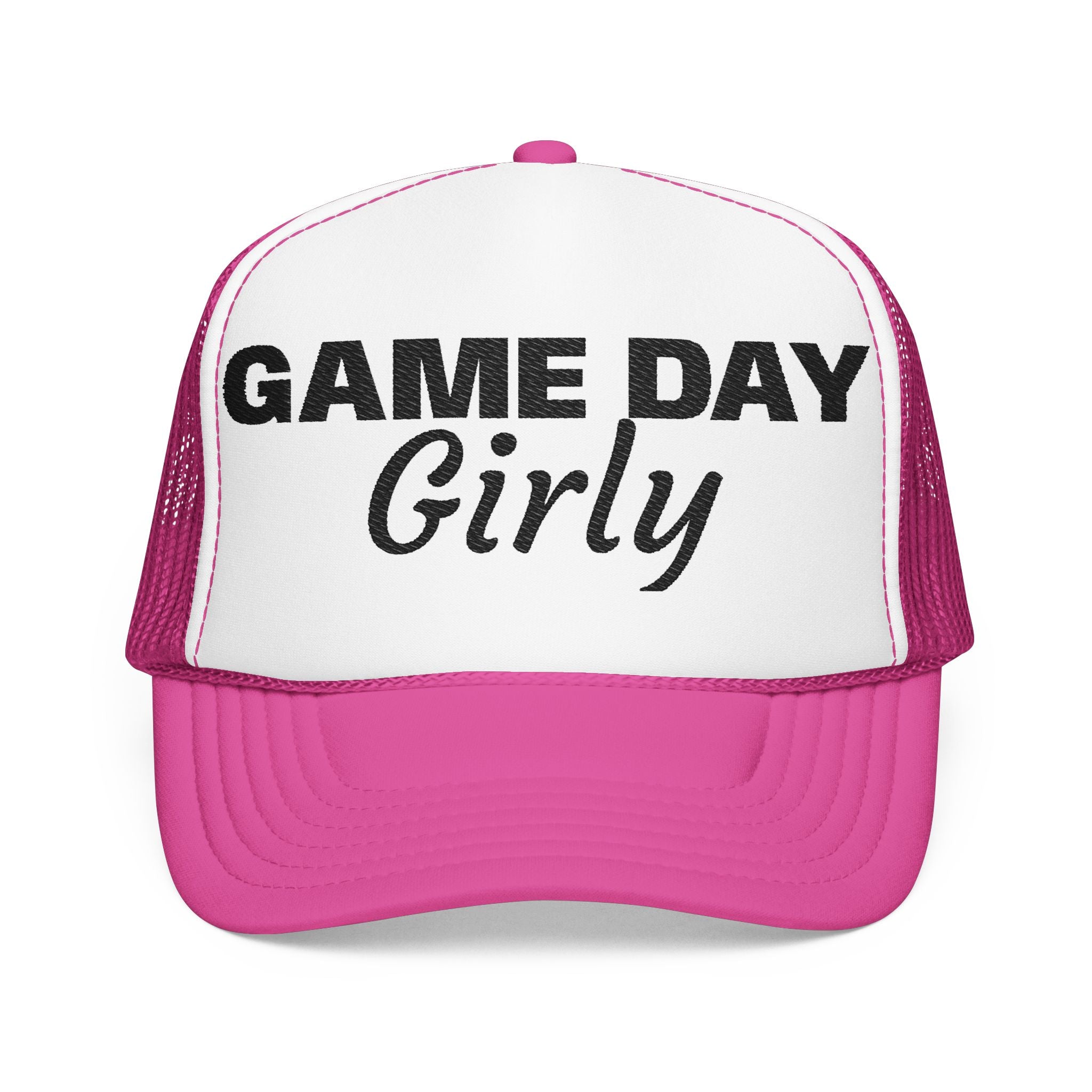 Game Day Girly Trucker Hat — Women's Foam Mesh Baseball Cap