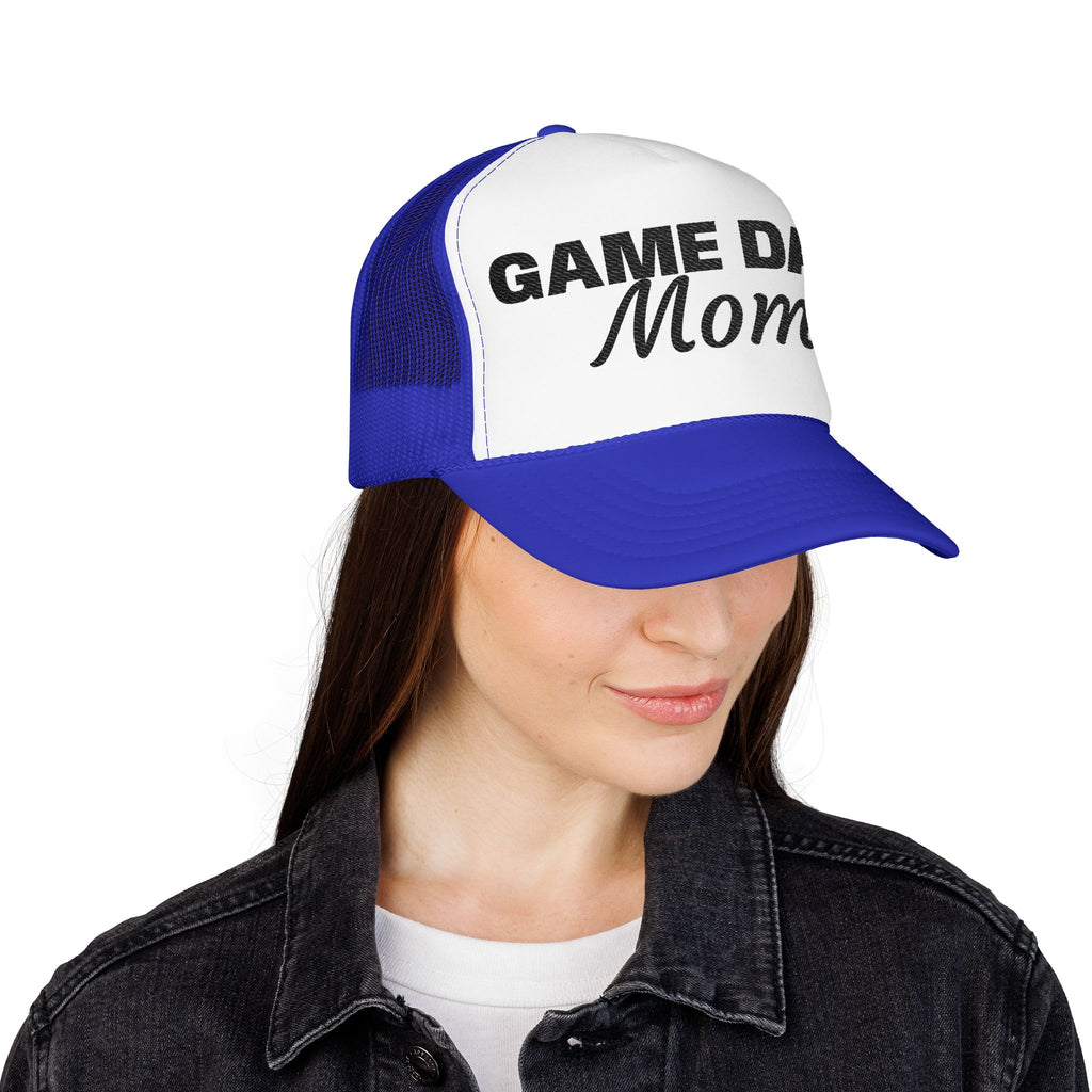 Game Day Mom Trucker Hat — Mesh Foam Baseball Cap for Sports Moms