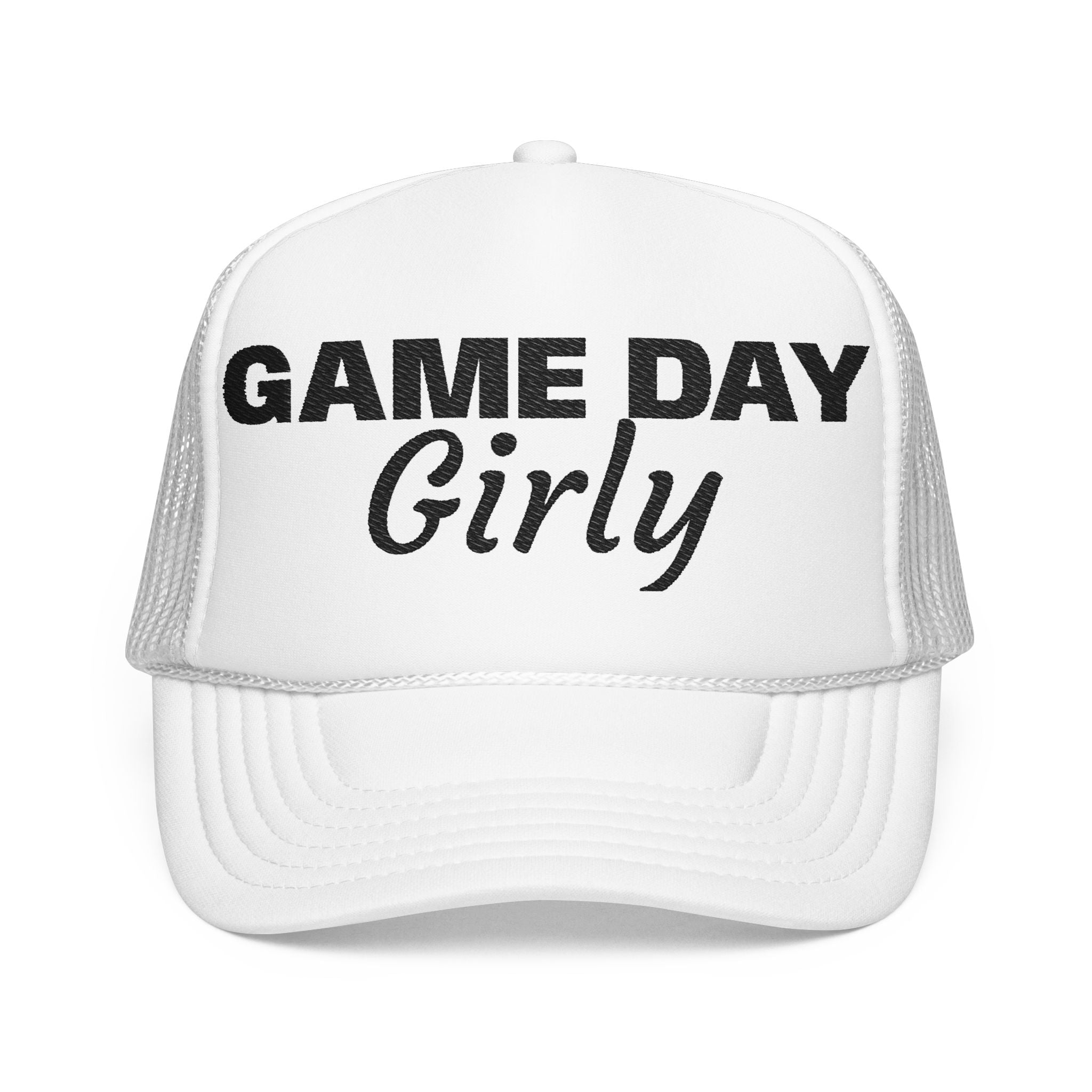Game Day Girly Trucker Hat — Women's Foam Mesh Baseball Cap