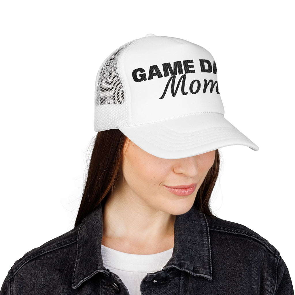 Game Day Mom Trucker Hat — Mesh Foam Baseball Cap for Sports Moms