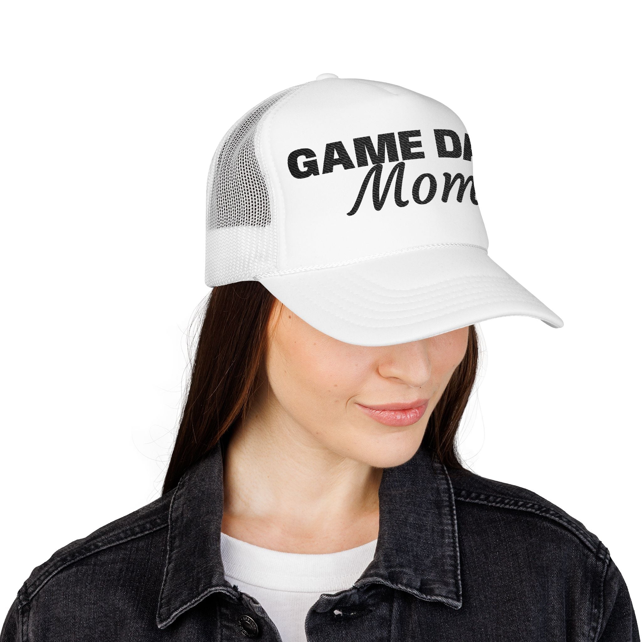 Game Day Mom Trucker Hat — Mesh Foam Baseball Cap for Sports Moms